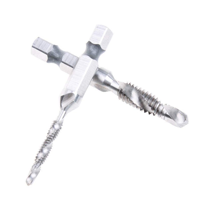 AUTOTOOLHOME 6 Pack Combination Drill and Tap Bit Set 6-32nc 8-32nc 10-32nc 10-24nc 12-24nc 1/4-20nc Screw Tap Drill Bits for Drilling Tapping Countersinking - Image 3